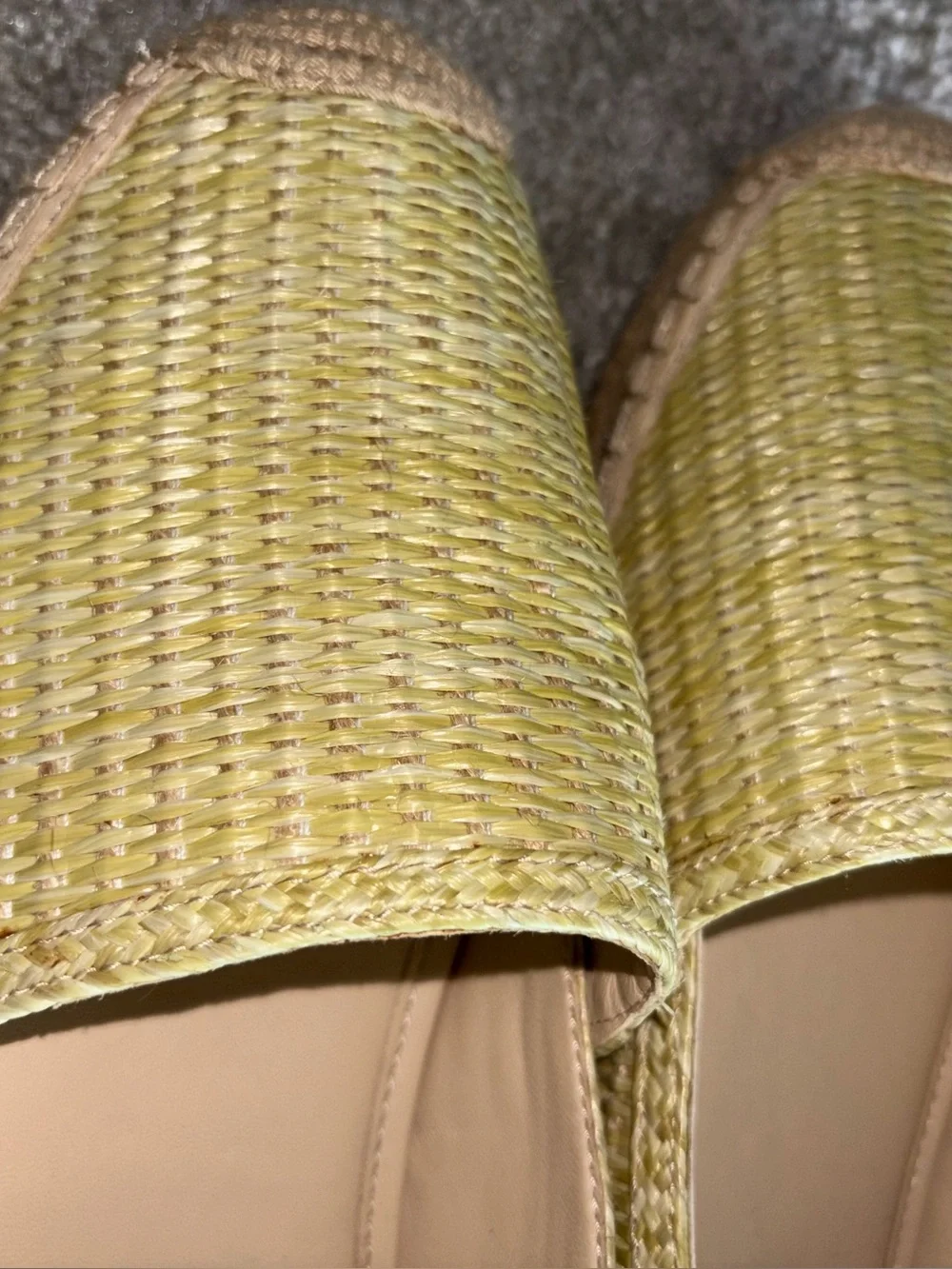 J. McLaughlin Shira Raffia Espadrille Slip On Shoes Natural Size 9
